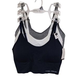 Laura Ashley 3pk‎ Active Athletic Lined Sports Bras Bralettes Plus Size 1x New